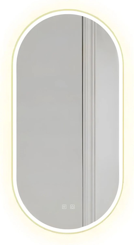 Огледало LED OVL 50x100cm Gold