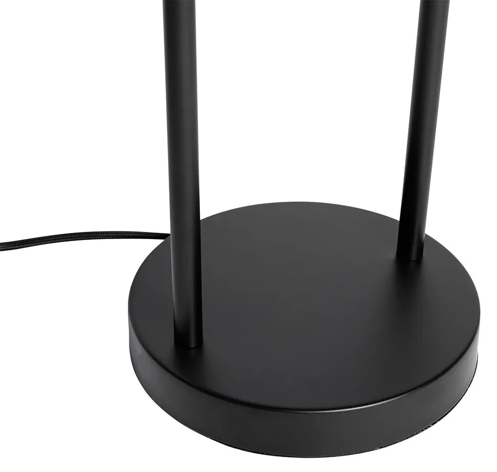 Модерна настолна лампа черна с опушено стъкло - Stavelot