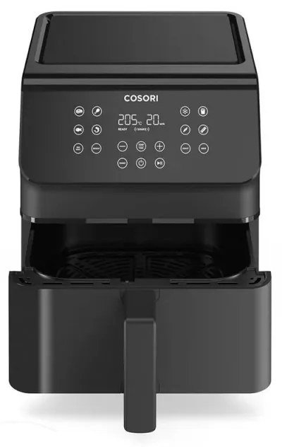 Фритюрник с горещ въздух Cosori Premium II CAF-P651-KEUR, 6.2 л, 11 програми, Таймер, AirWhisper, Черен