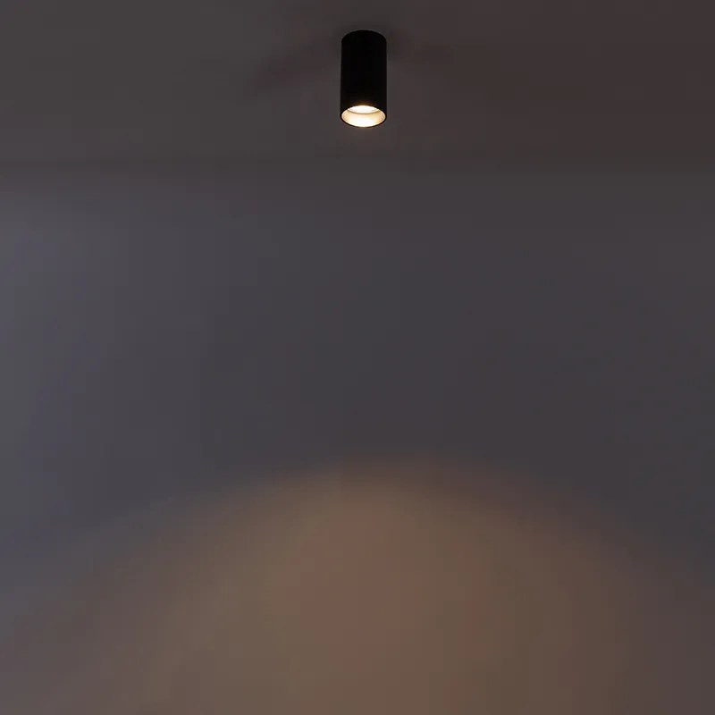 Интелигентен модерен прожектор черен вкл. WiFi GU10 - Tuba