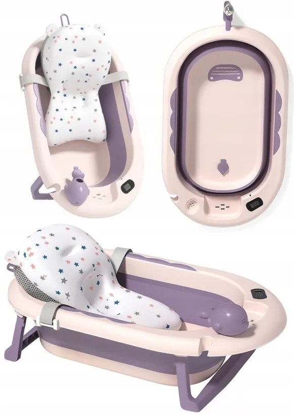 Сгъваема бебешка вана VAIANA PREMIUM с възглавница - повече цветове Сив