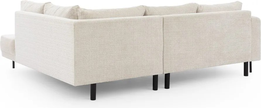 Бежов шенилов ъглов диван (десен ъгъл/L форма) Mauris – Ropez