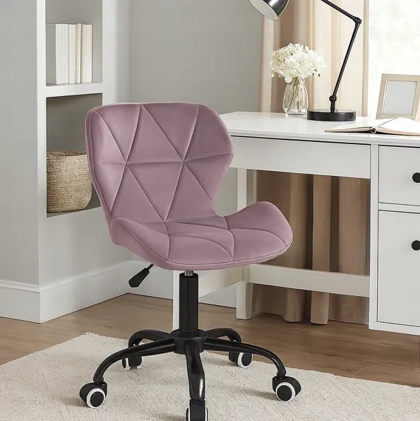 Ергономичен въртящ се офис стол - кадифе Жълто