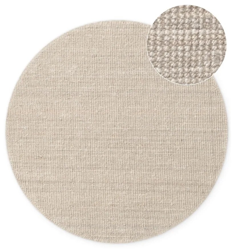 Кремав кръгъл килим от юта ø 200 cm Bouclé Jaipur – Hanse Home