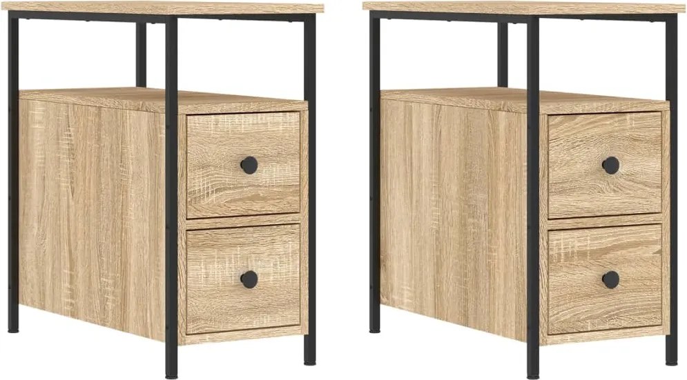 826066 vidaXL Нощни шкафчета 2 бр дъб сонома 30x60x60 см инженерно дърво