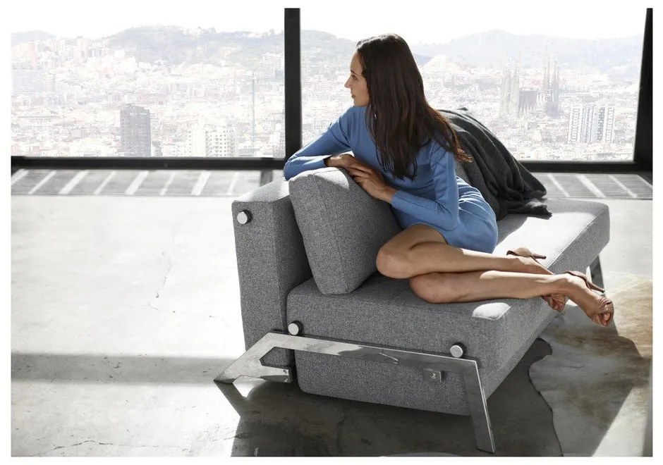 Сив разтегателен диван Chrome Twist Granite, 100 x 167 cm Cubed - Innovation