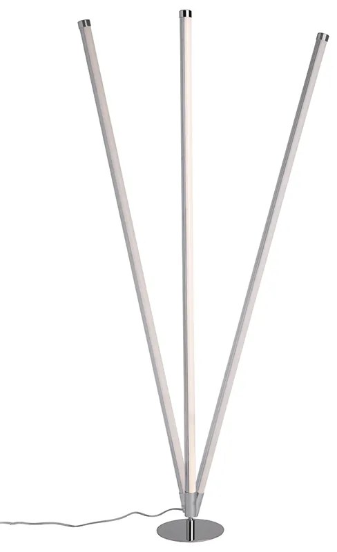 Модерна подова лампа хром с LED 3-степенна димируема - Line-up