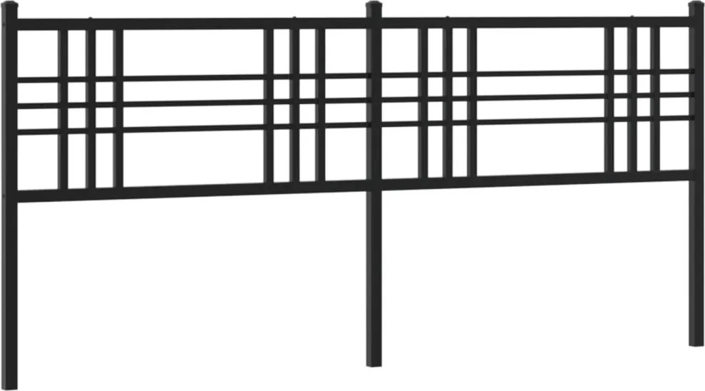 376362 vidaXL Метална резервна табла за легло, черна, 200 см