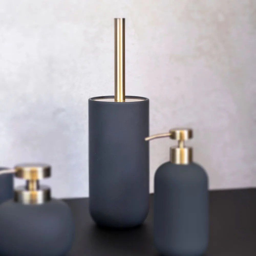 Антрацитна керамична четка за тоалетна Lotus – Mette Ditmer Denmark