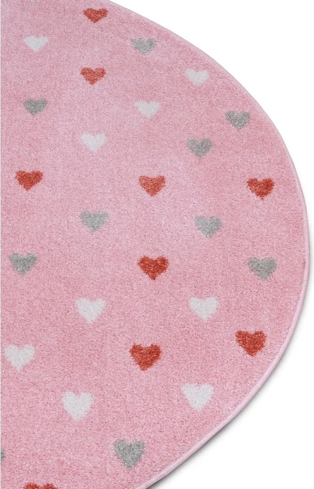 Розов детски килим ø 140 cm Little Hearts - Hanse Home