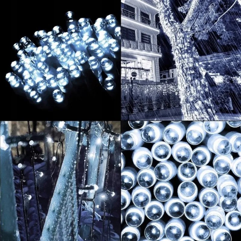 Коледно LED осветление студено бяло 300 LED/22 m