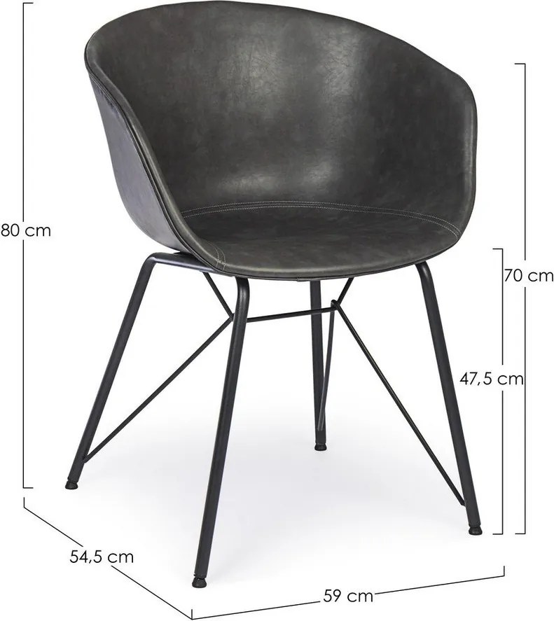 Тъмносив тапициран трапезен стол Warhol – Bizzotto