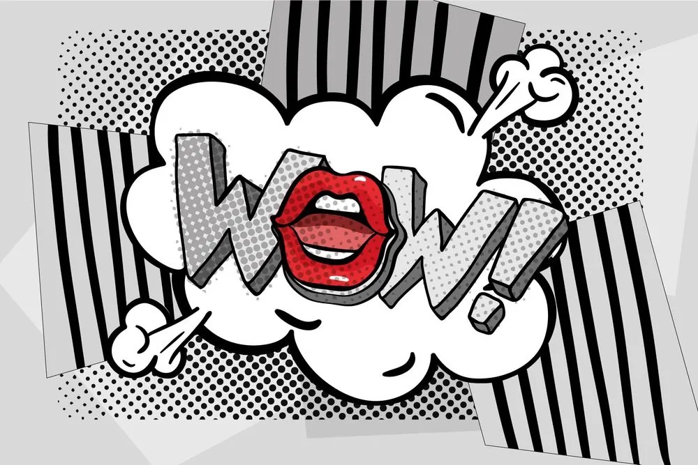 Тапет – Стилен сив поп арт - WOW!