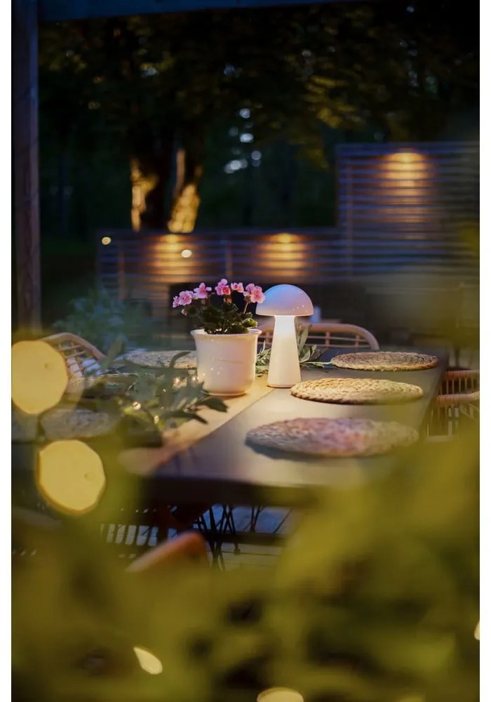 Бяла LED настолна лампа с възможност за димиране (височина 28 cm) Mushroom - Star Trading