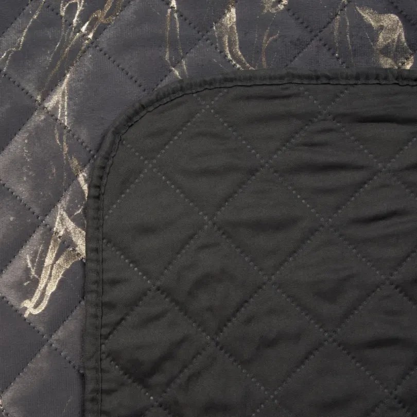 Кадифена покривка за легло с мраморен принт - сива Ширина: 200 см | Дължина: 220 см