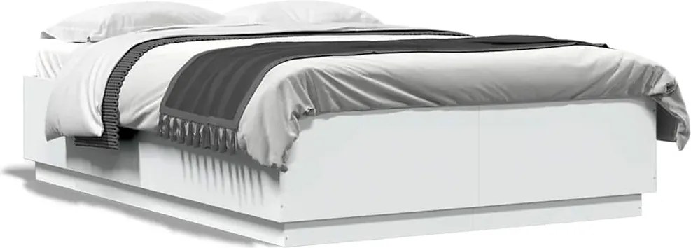 3209688 vidaXL Рамка за легло, бяла, 180x200 см, масивно дърво