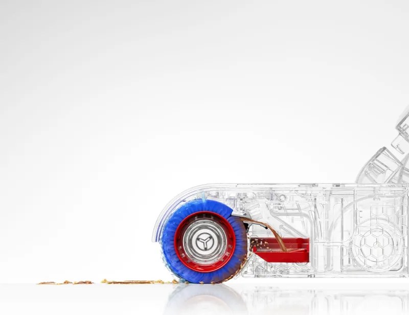 Уред за мокро и сухо почистване Dyson Clean+Wash Hygiene 432030-01, 530/760 мл, 45 мин, 350 м2, 4 режима, Самозадвижване, Сушене на ролката, Пруско синьо/меден