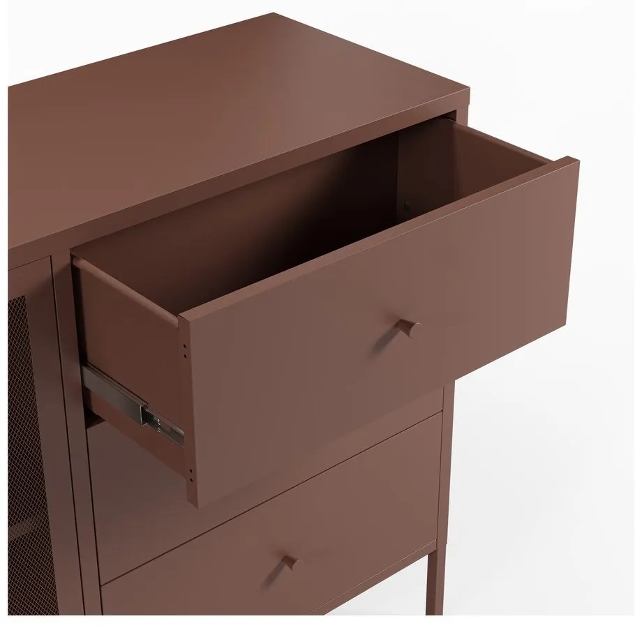 Бордо метален скрин 140x90x40 cm Fayna – Marckeric