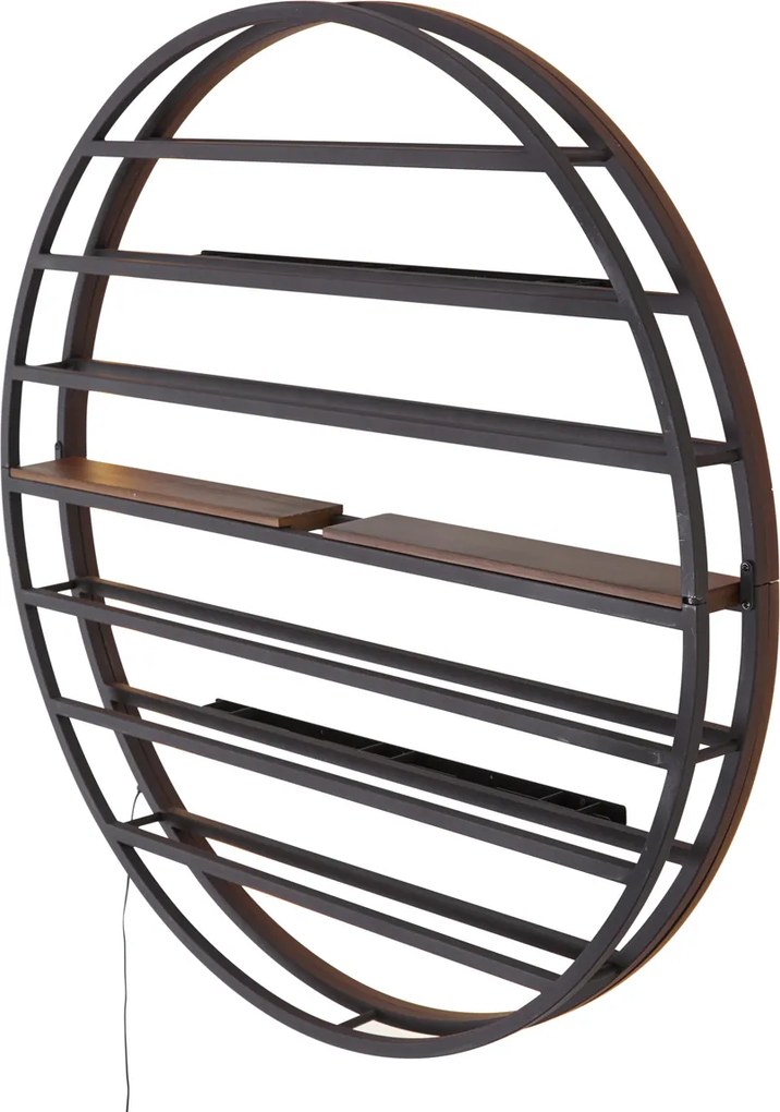 Modern Wall Lamp Black with wine rack Incl. LED - Wine Rack