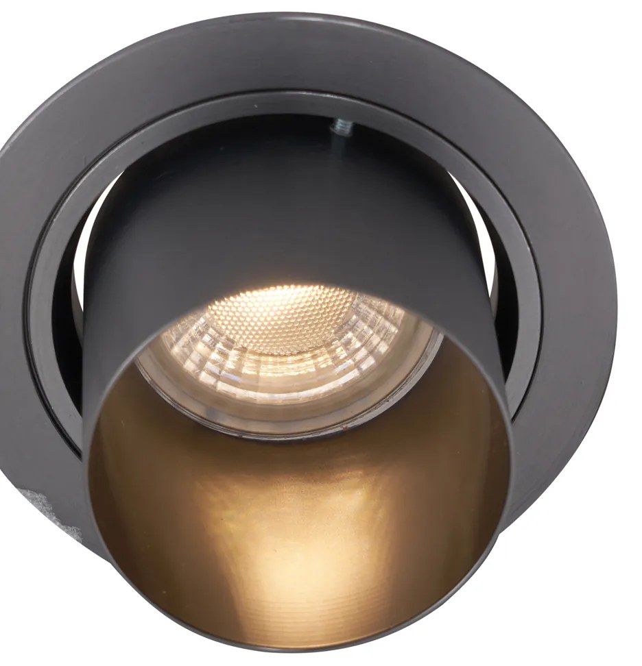 Set van 6 moderne inbouwspots gunmetal GU10 50mm rond kantelbaar - Installa