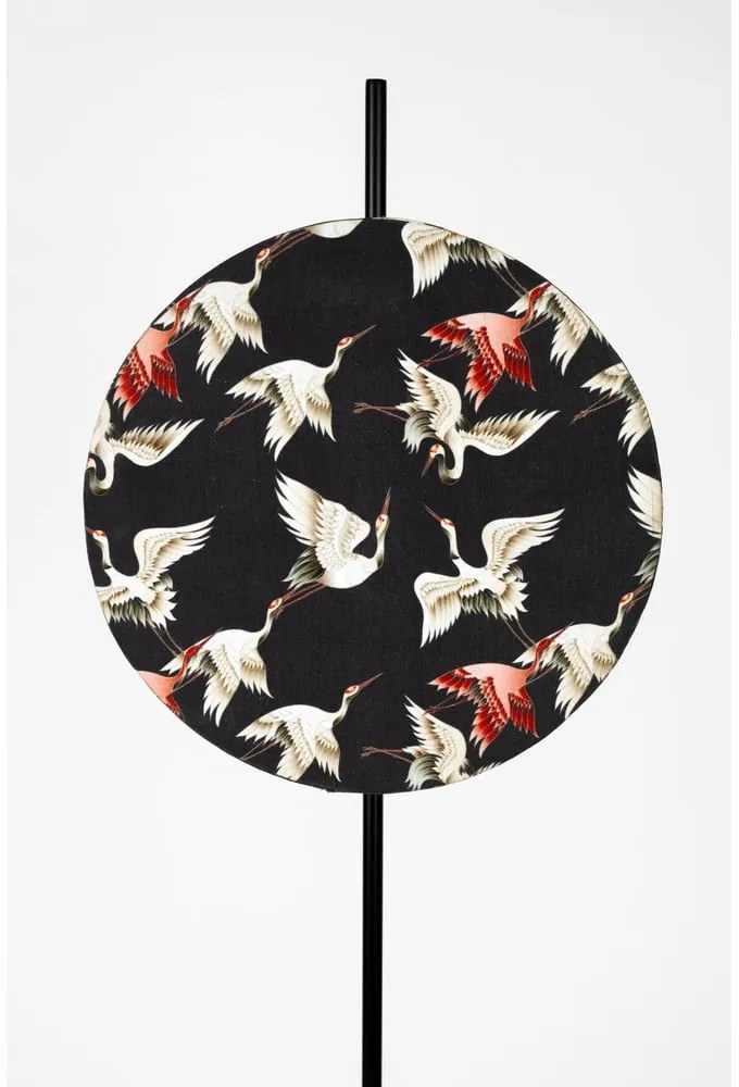 Черна подова лампа с текстилен абажур (височина 158 cm) Jaylee – White Label