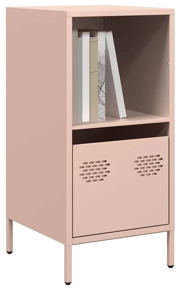 851353 vidaXL Бюфет, розов, 35x39x73,5 см, студеновалцувана стомана