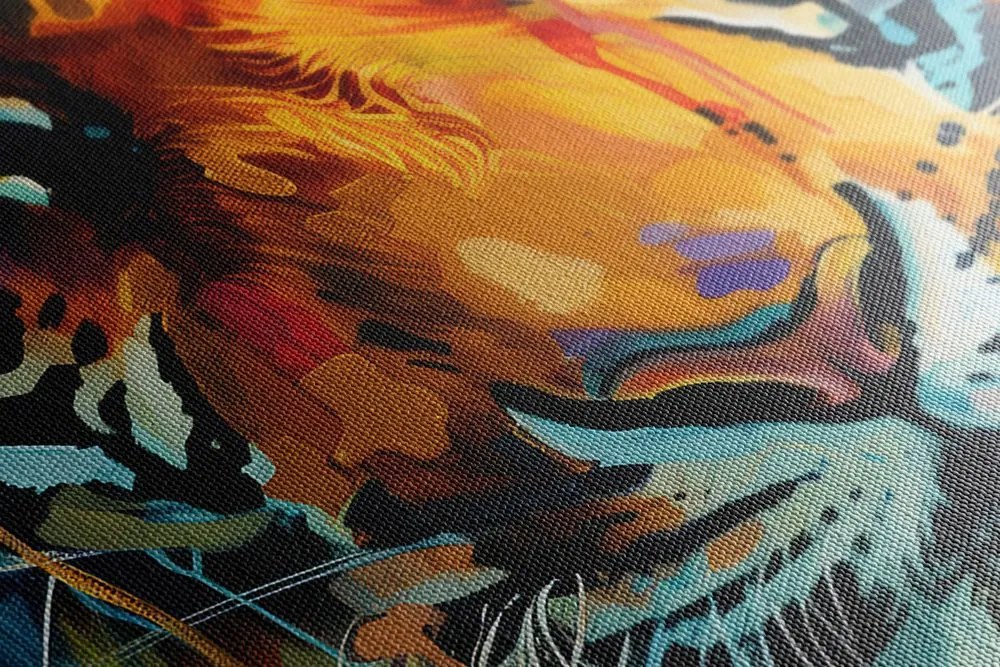 Картина на платно – Тигър с имитация на живопис