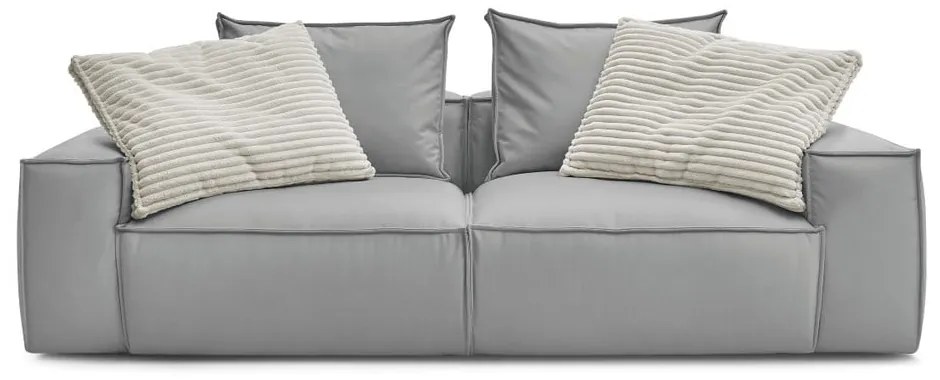 Светлосив диван от изкуствена кожа 260 cm Boheme – Bobochic Paris