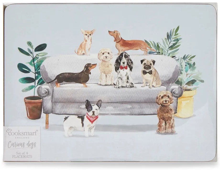 Коркова подложка 4 бр. 21,5х29 см Curious Dogs - Cooksmart ®