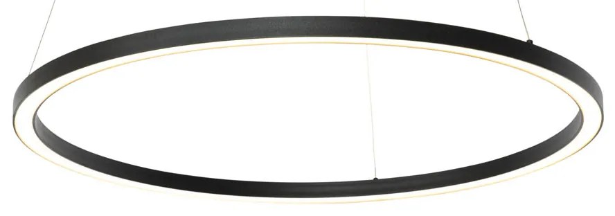 Интелигентен висящ аплик черен 80 см с LED и RGBW - Girello