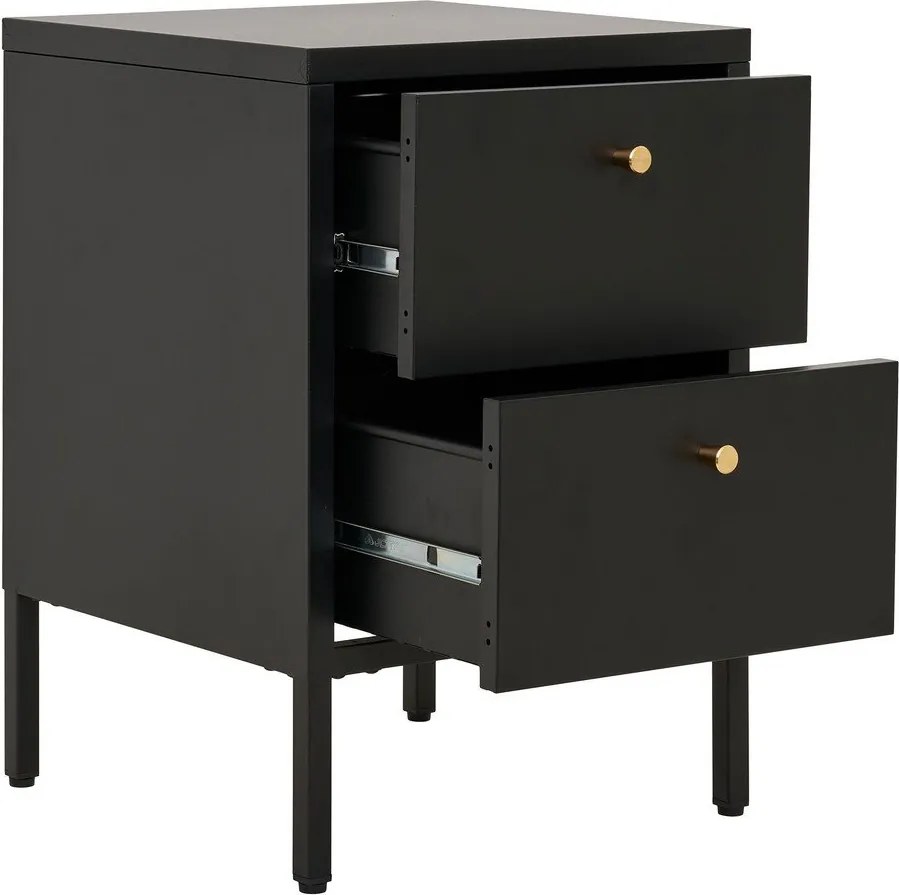 Черно метално нощно шкафче Dalby – House Nordic