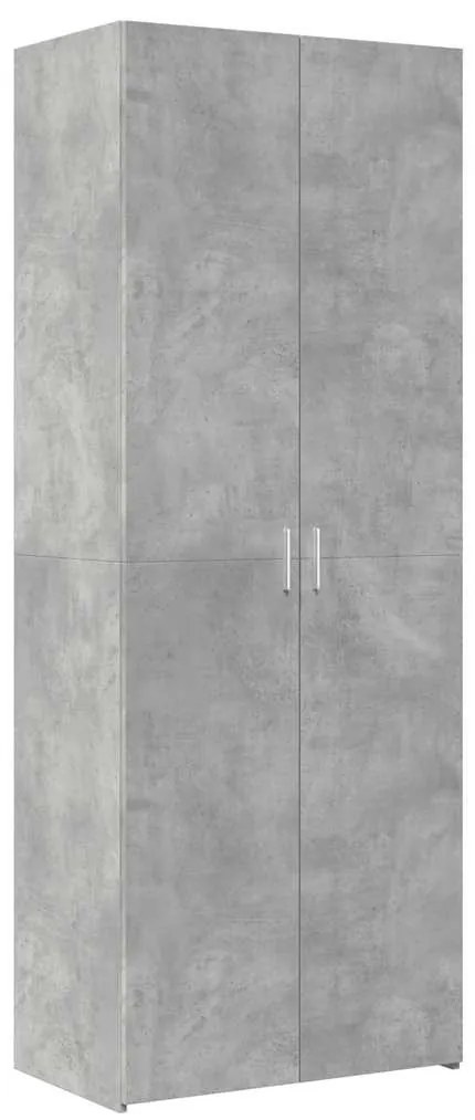 3281430 vidaXL Висок шкаф, бетонно сив, 70x42,5x185 см, инженерно дърво