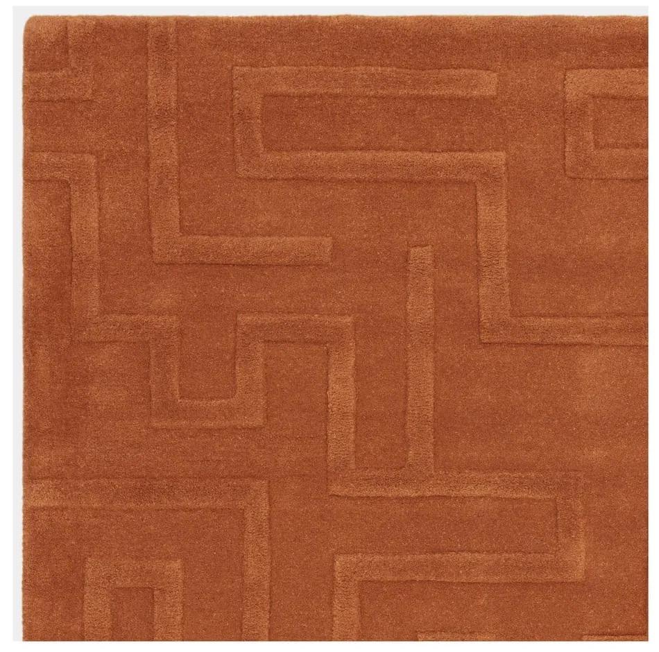 Вълнен килим в тухлен цвят 160x230 cm Maze - Asiatic Carpets