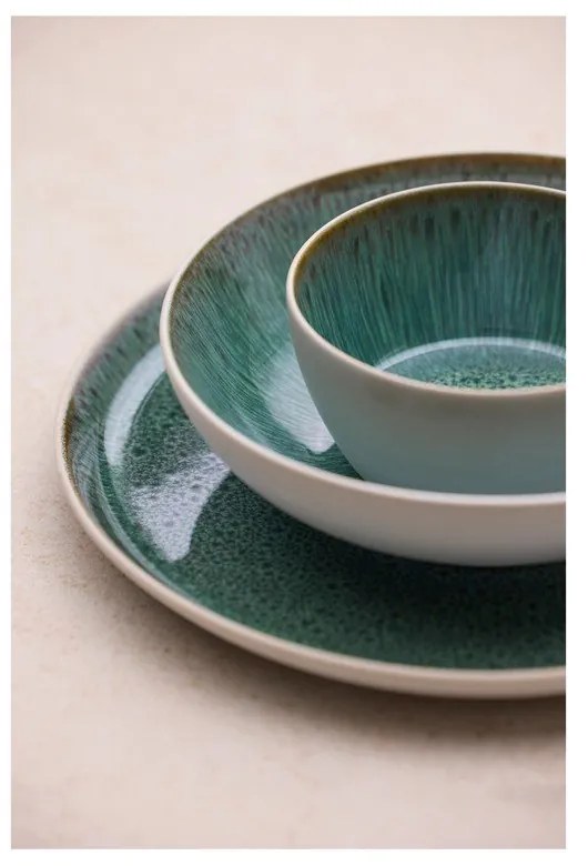 Бяла/зелена глинена чиния ø 27 cm Gastro White/Green – Bitz