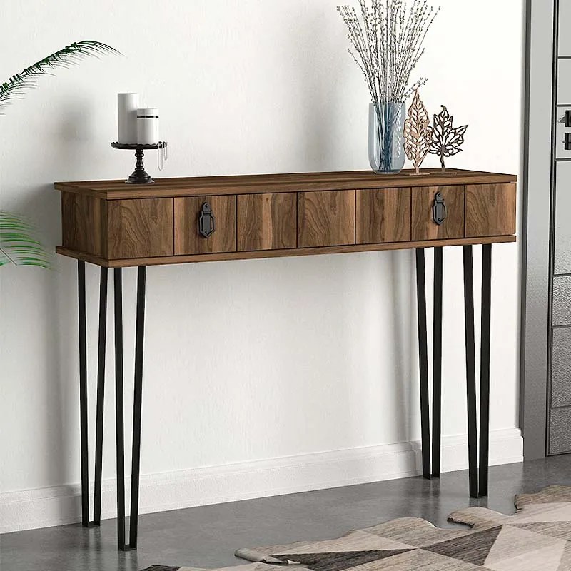 Хелзинки меламинов конзолен шкаф в цвят орех 120x35,5x90см.