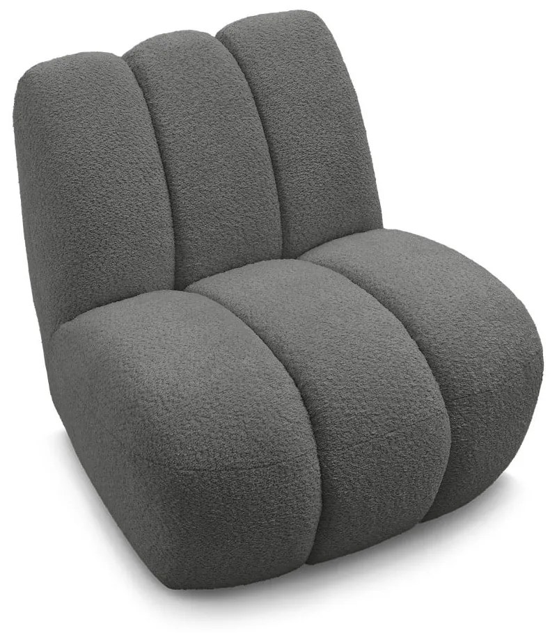 Тъмносиво кресло от прежда с примки от букле Janissaire – Bobochic Paris