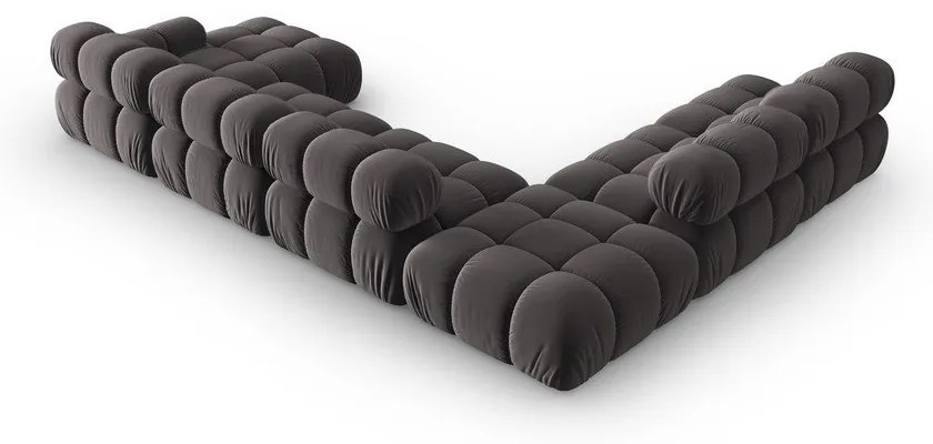 Тъмносив кадифен диван 379 cm Bellis - Micadoni Home