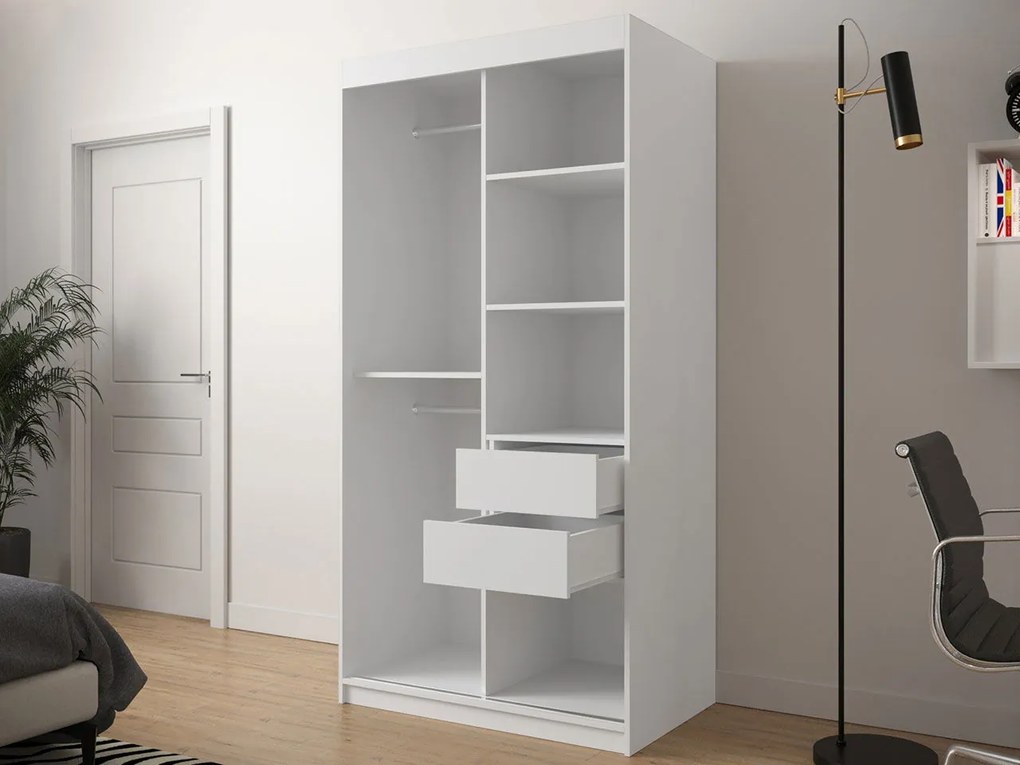 Плъзгащ се гардероб Jodelka-Leuko-Mauro-Дължина: 100 cm