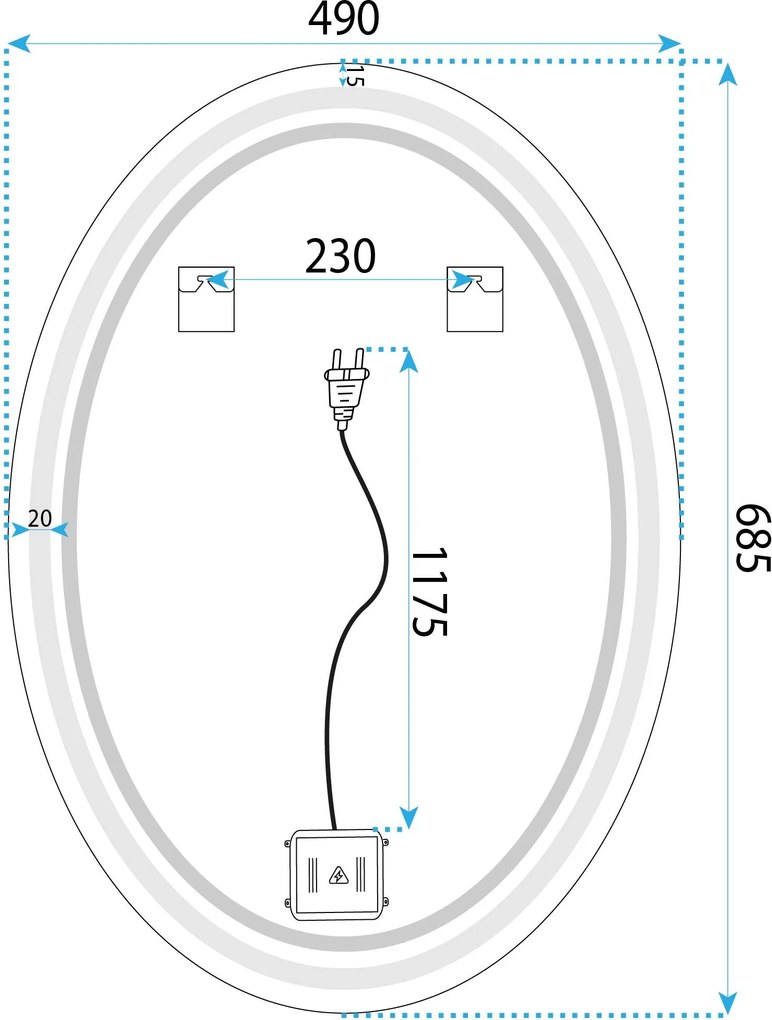 Огледало LED Marco 50x70 cm