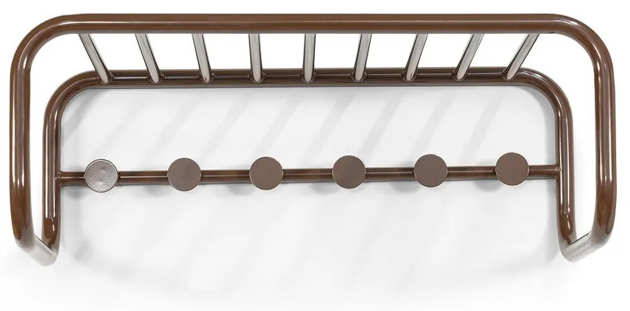 Тъмнокафява метална стенна закачалка с рафт 72 cm Retro – Spinder Design