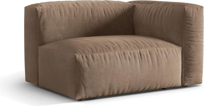 Светлокафяв кадифен модул за диван (десен ъгъл) Martina – Micadoni