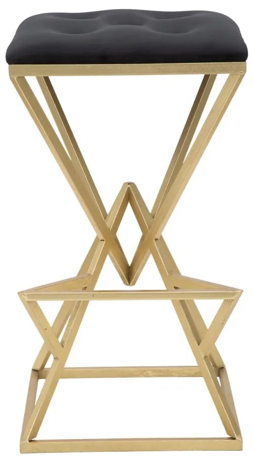 Черен/в златист цвят тапициран бар стол (височина на седалката 75 cm) Piramid – Mauro Ferretti