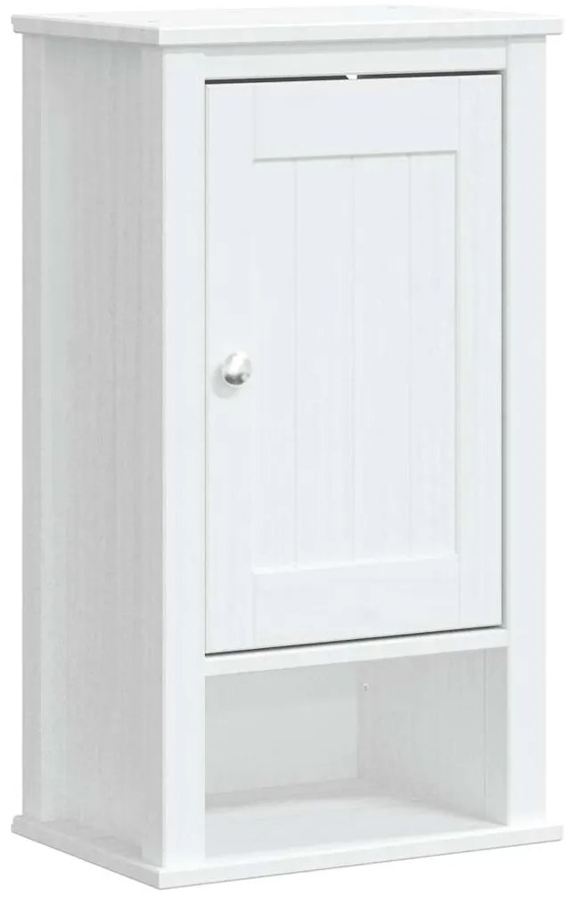 358548 vidaXL Шкаф за баня "BERG", бял, 40x27x71,5 см, бор масив