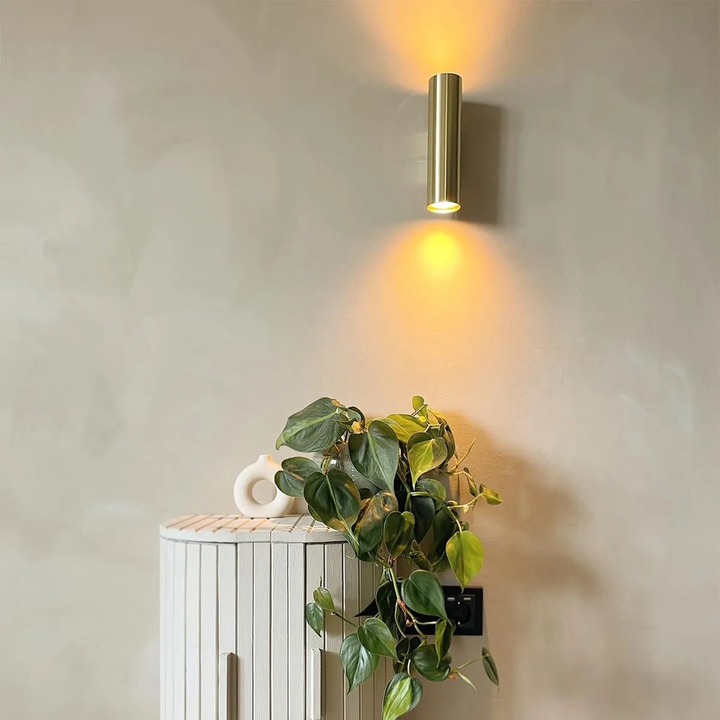 Модерна стенна лампа месинг 2-светлина - Jeana