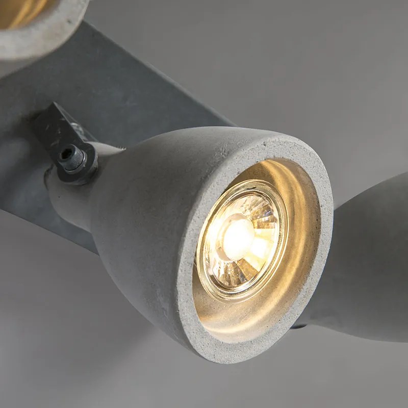 Индустриален прожектор сив бетон 3-светлина - Creto