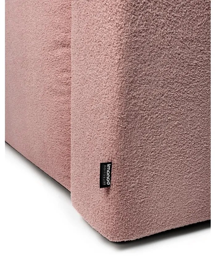 Светлорозов разтегателен ъглов диван от букле (ляв ъгъл) Quinoa – Bonami Selection