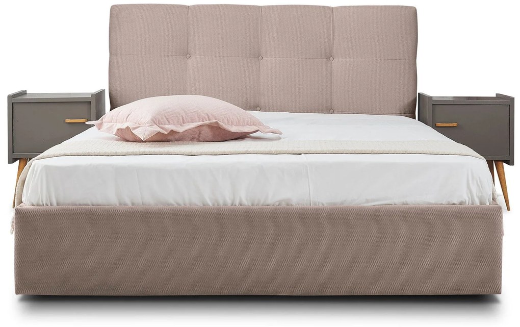 Тапицирано легло Famous-Mocca-150 x 200-Χωρίς μηχανισμό ανύψωσης
