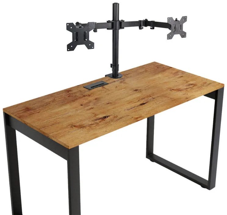 Разопакован: Стойка за монитор Esperanza ERW018, За 2 монитора, 10"-27", VESA 75/100 mm, До 8 кг на рамо, Черен