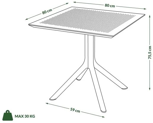 ФЛАВИО 80x80 Бежово - МОДЕРНА КВАДРАТНА ГРАДИНСКА МАСА (за кухня, кафене, градина)