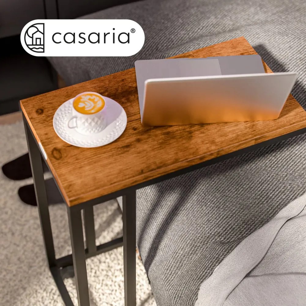 Странична масичка с WPC плоскост - 65,5 x 50 x 40 cm Черен